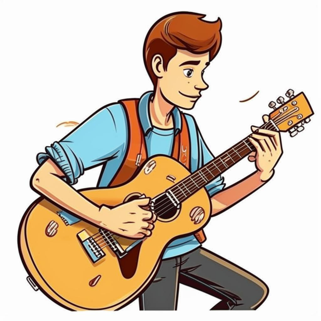 Такого гитариста нарисовала мне нейросеть Fusion Brain.