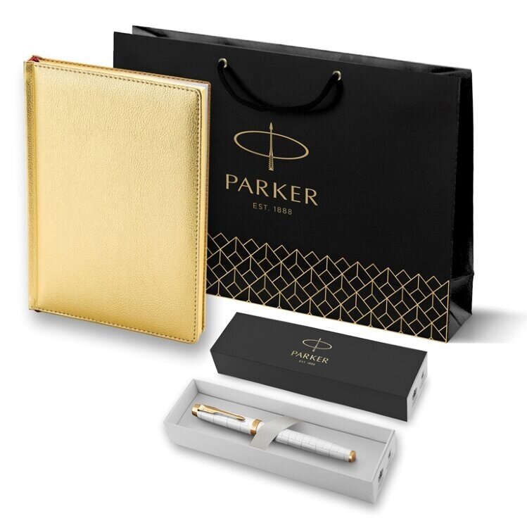 Набор из перьевой ручки Parker IM Premium F318 Pearl и ежедевника A5