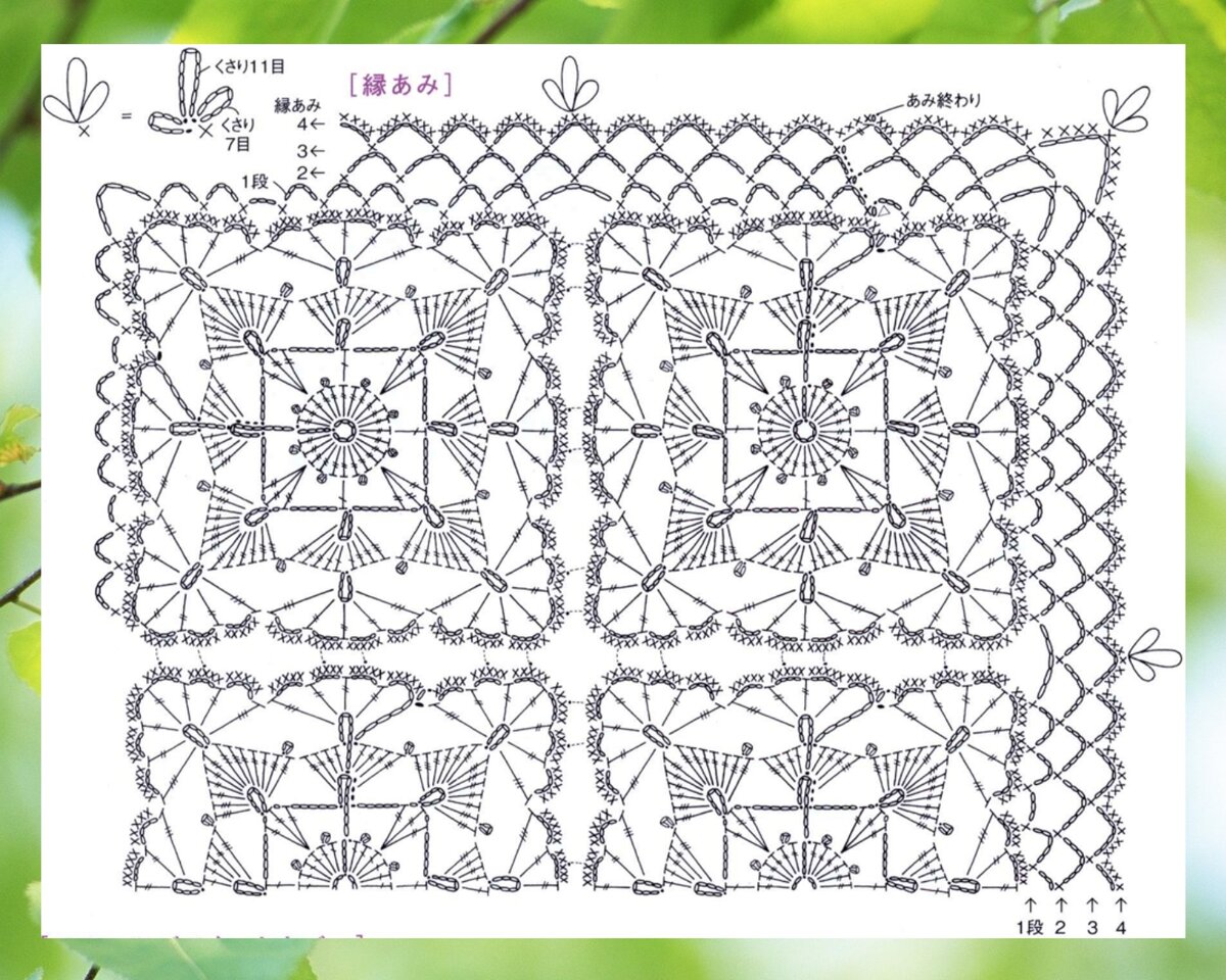 Ажурные скатерти крючком со схемами прямоугольные