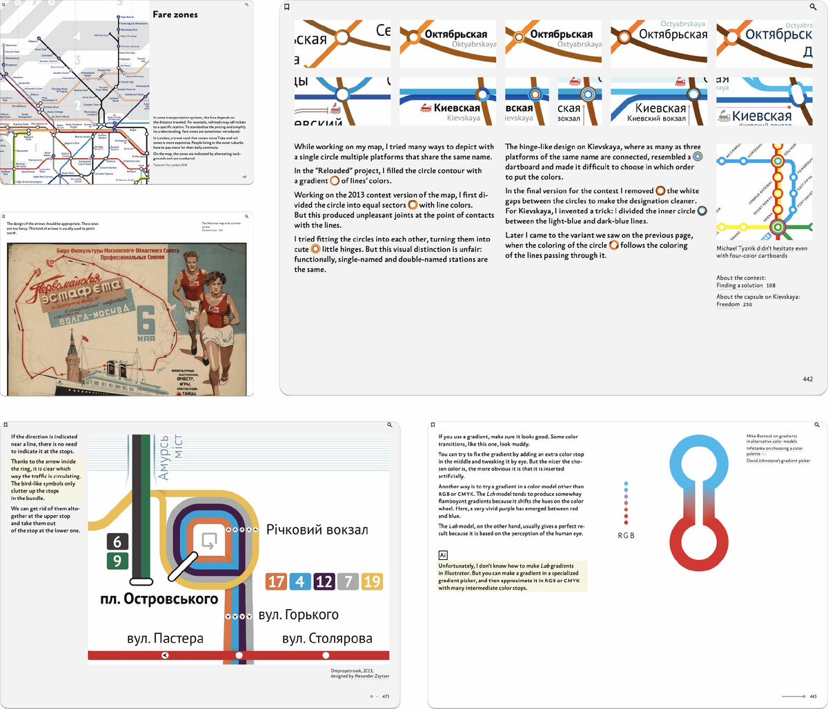 The chapters about design details of transfers, directions, and fares zone. Also the sample chapter ‘Bends’ is available for free