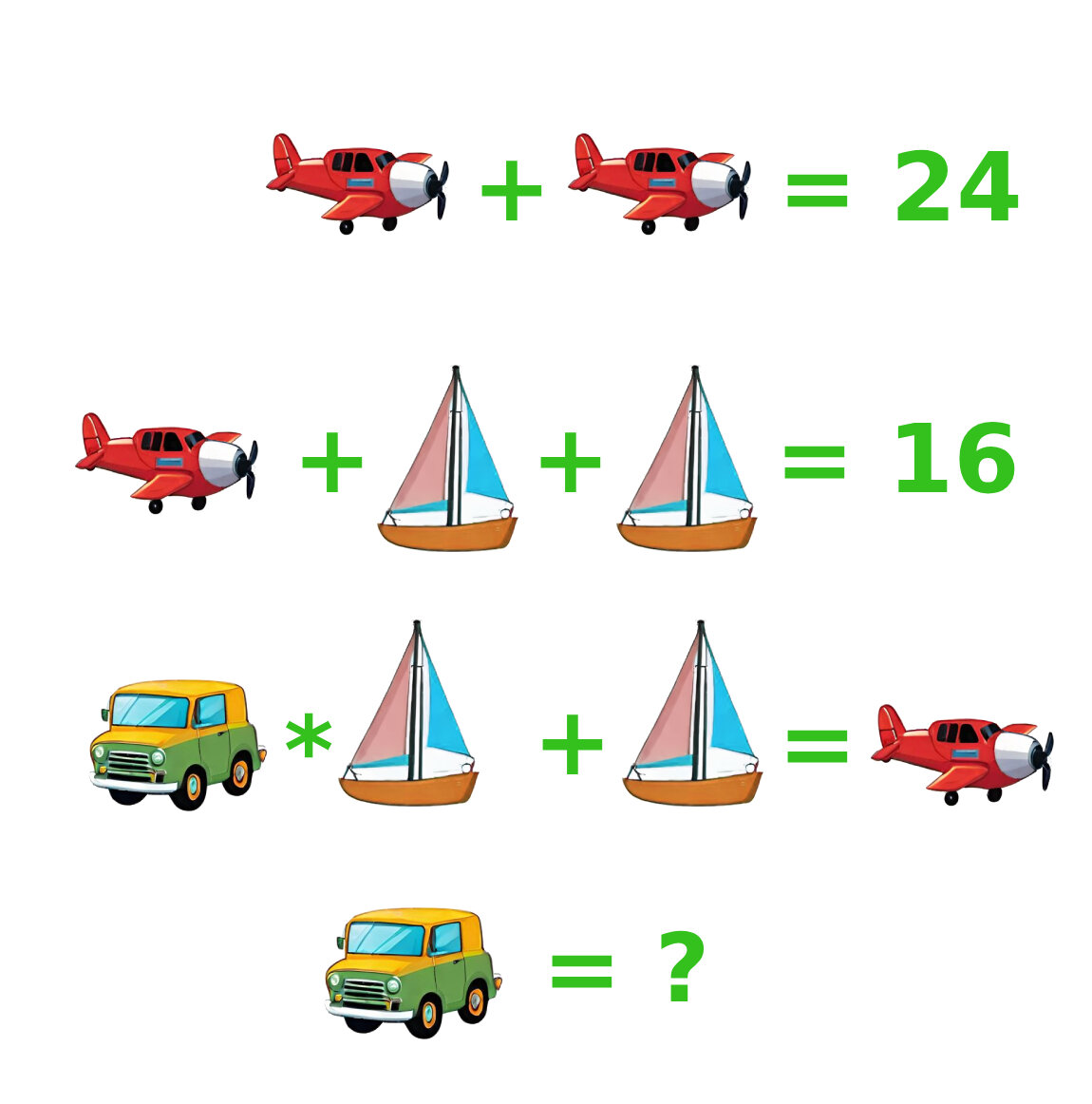 Головоломка 2. Какое число обозначает автомобиль?