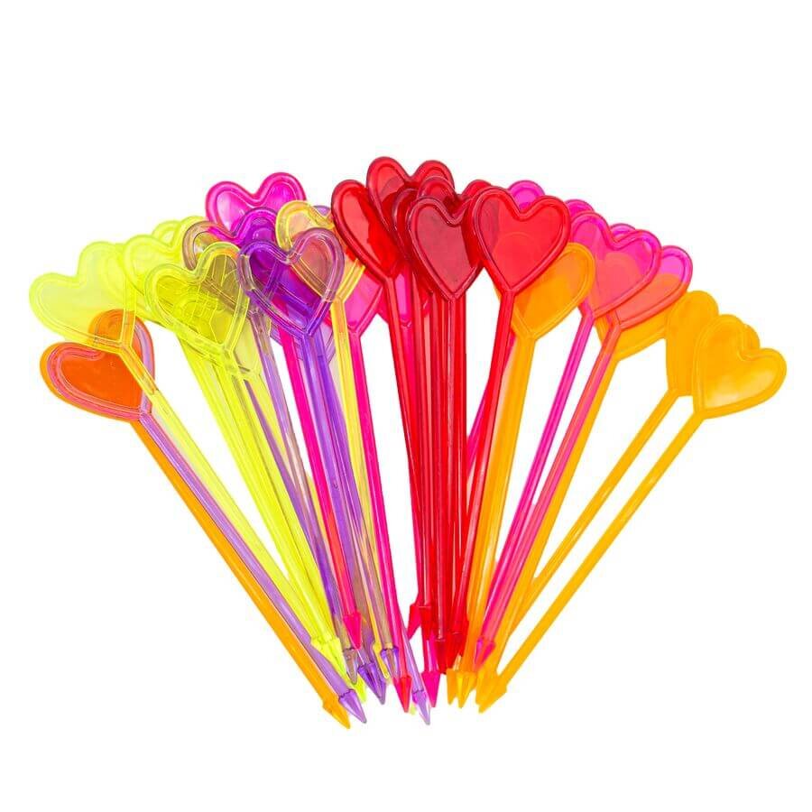 Пика д/канапе 8 см (30 шт./уп.) Сердце пластик