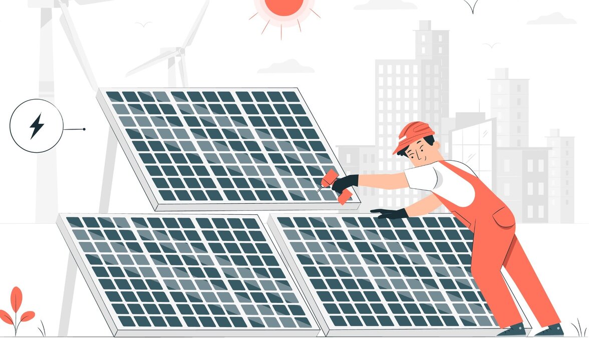 *Иллюстрация концепции солнечной энергии 