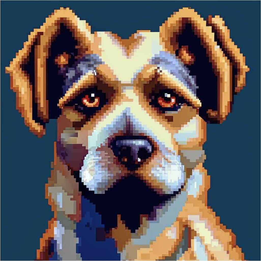 Использовал крупные пиксели. По моему получилось недурственно. з такого набора можно создать схему для вышивки