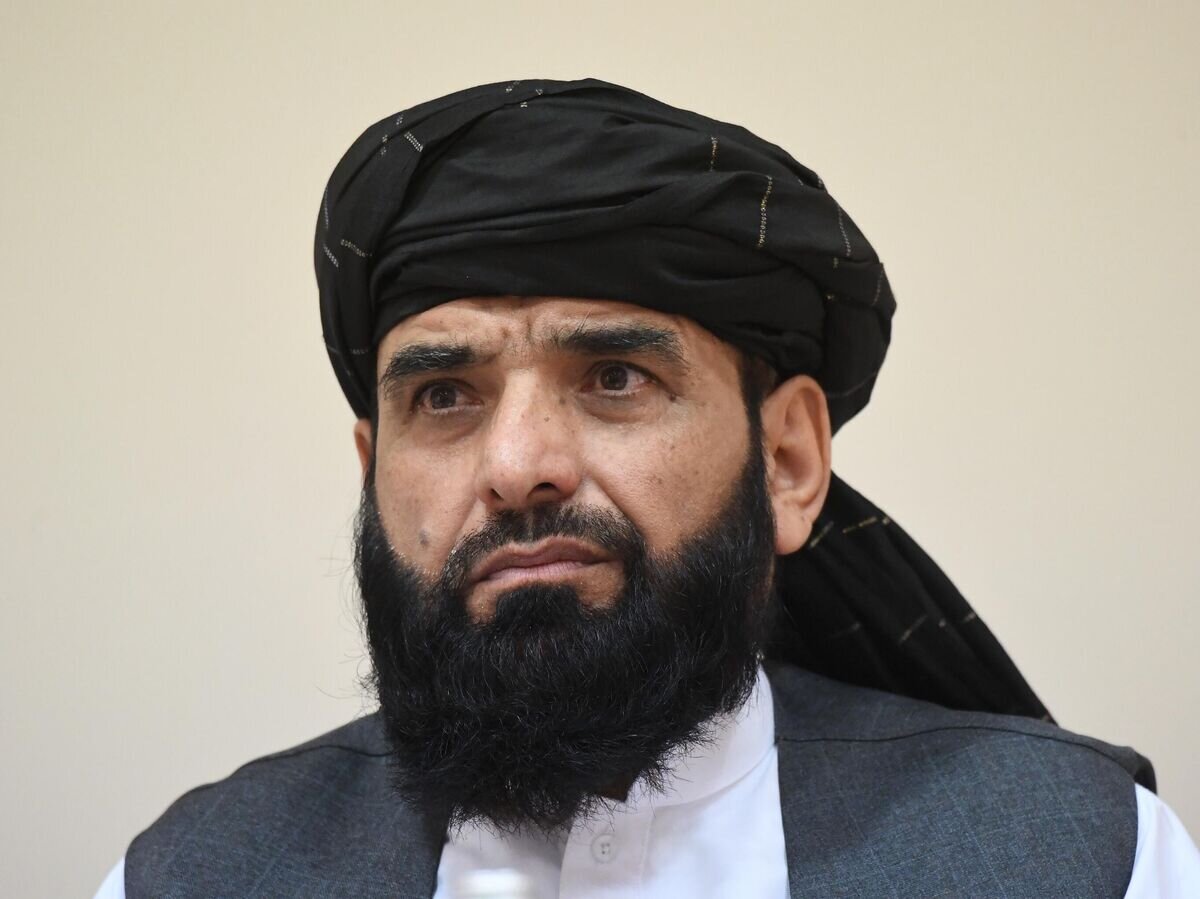    Представитель делегации политического офиса движения "Талибан"* Мохаммад Сохаил Шахин на пресс-конференции в Москве© РИА Новости / Екатерина Чеснокова