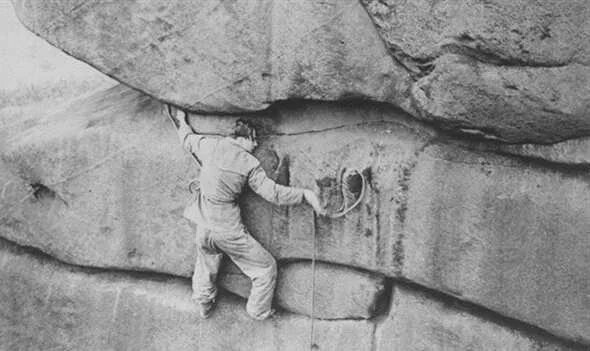 Одни из первых соревнований по скалолазанию