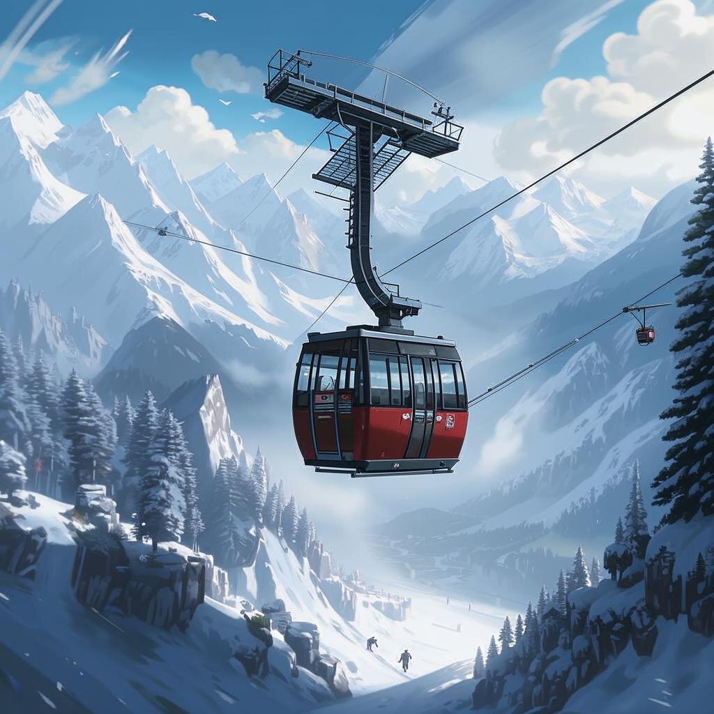 Канатная дорога . Изображение : нейросети