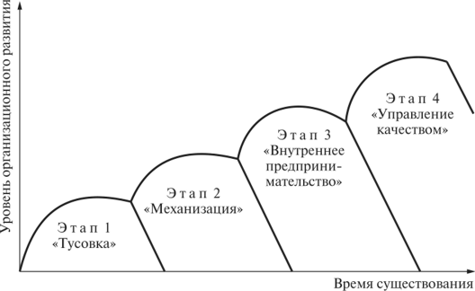 Рис.2 Жизненный цикл организации по Емельянову и Поварницыной