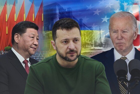    Си Цзиньпин, Владимир Зеленский, Джо Байден