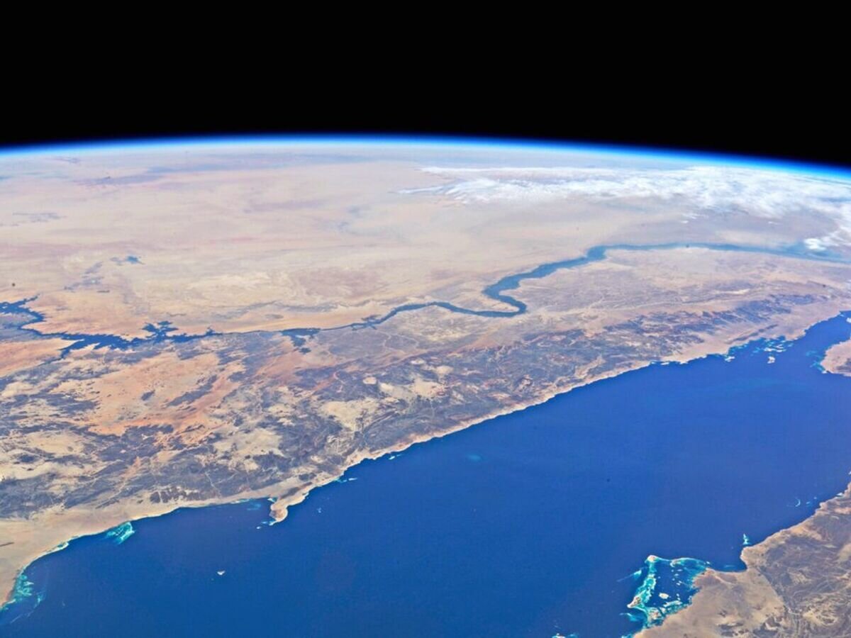   Красное море и река Нил снятые с МКС© Фото : Роскосмос/Юрий Маленченко
