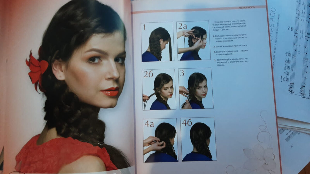 Пример причёски из книги "100 причёсок для длинных волос"