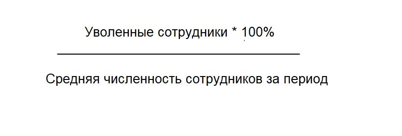 По этой формуле вы получите коэффициент текучести кадров в процентах.