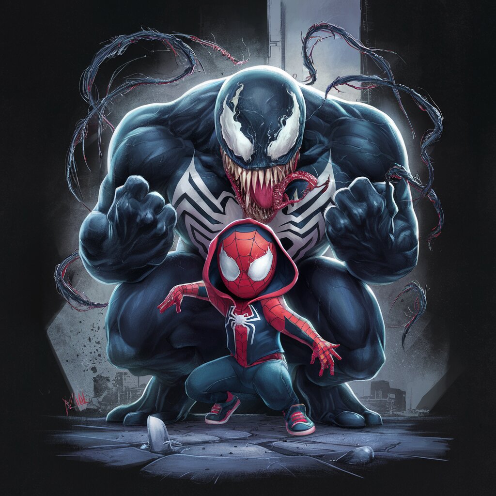 Веном и Человек Паук в детстве