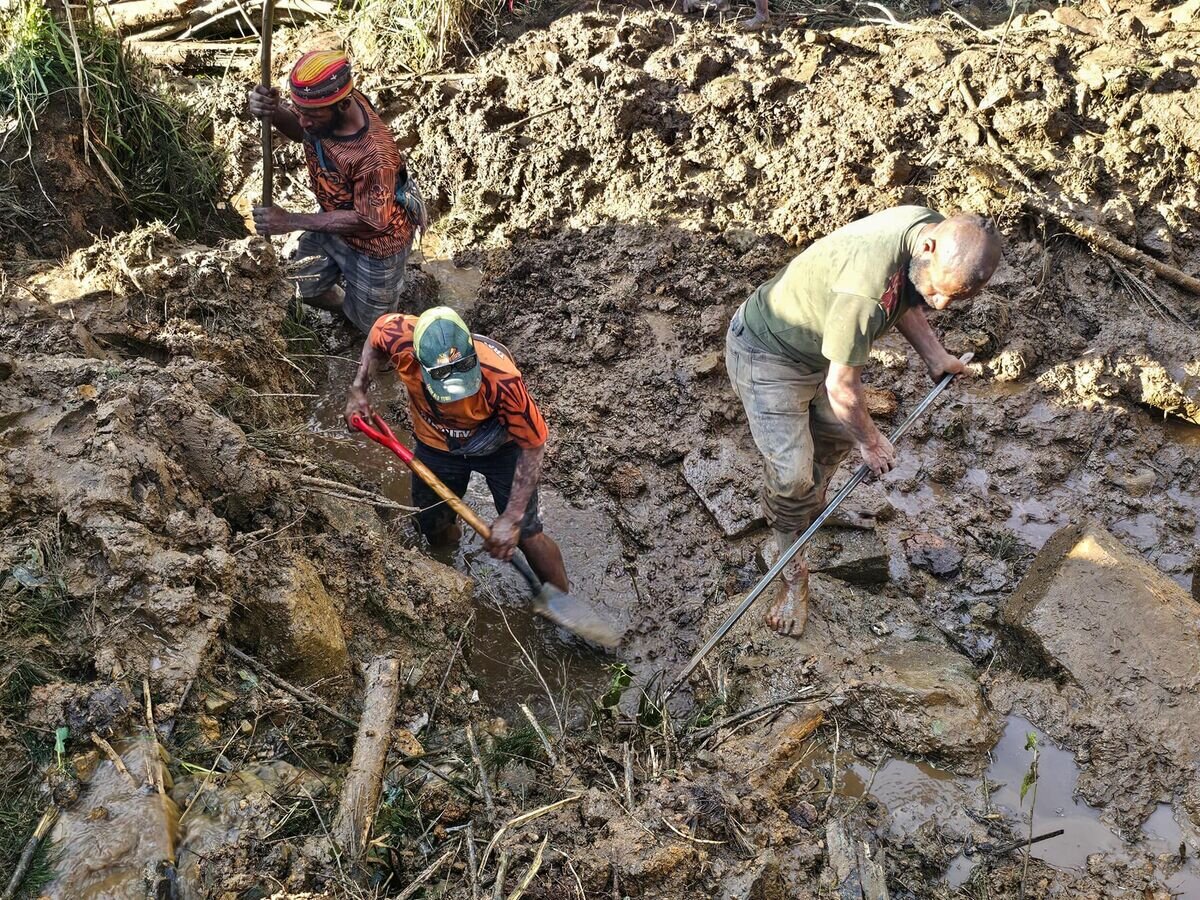    Последствия оползня, произошедшего в провинции Энга в Папуа-Новой Гвинее© AFP 2024 / Emmanuel Eralia
