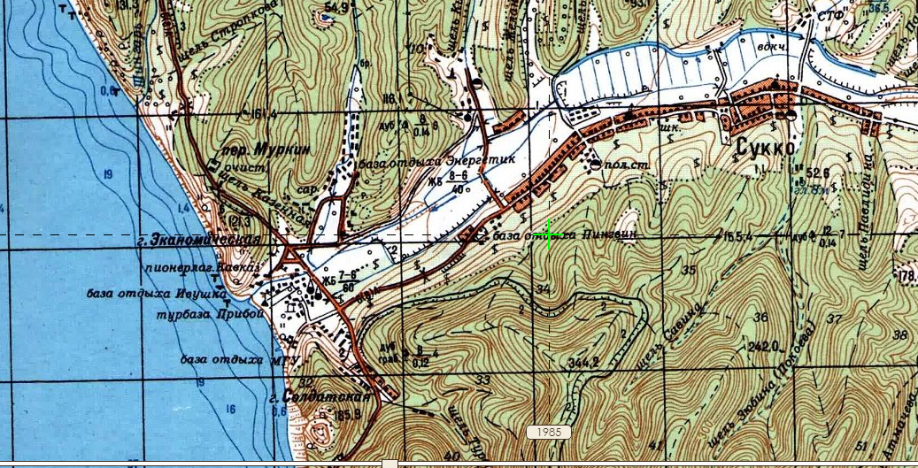 Туристическая карта Сукко 1985 года.