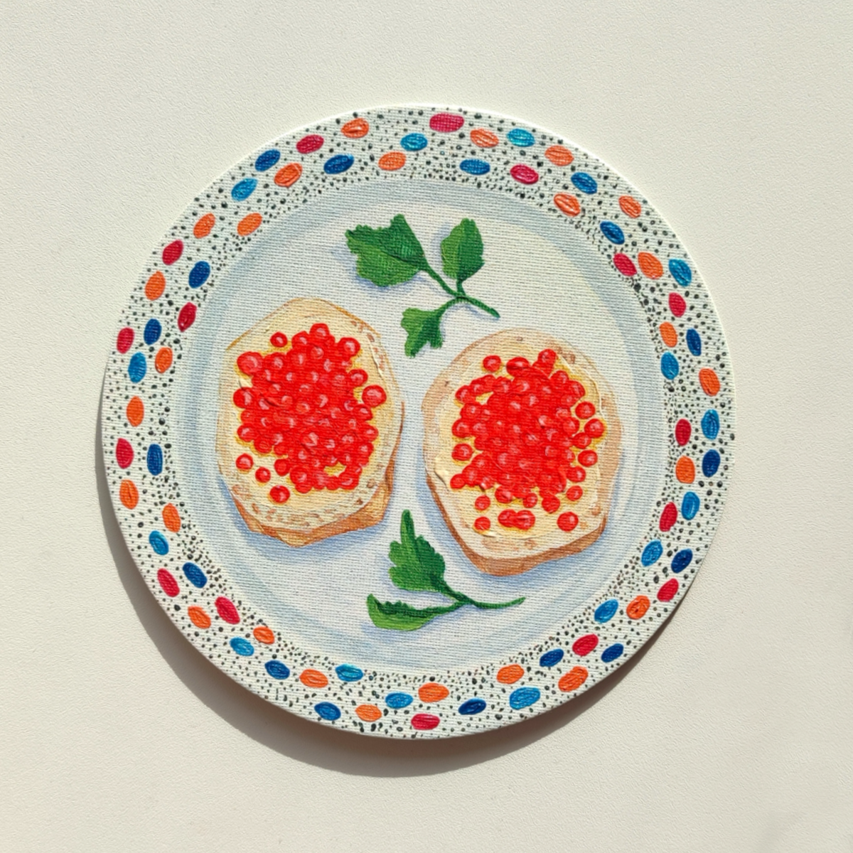 Вот такая тарелочка у меня получилась в конце.