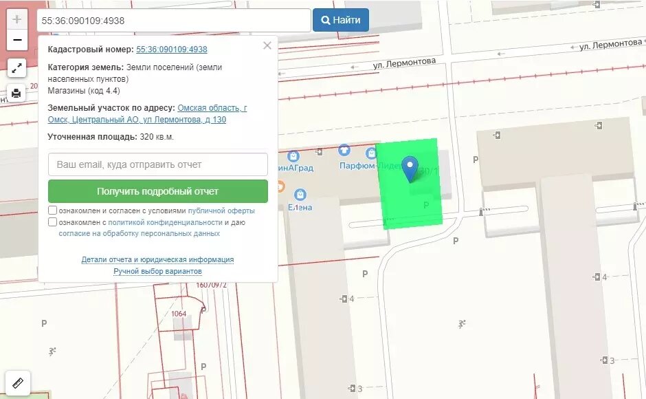     Источник: Публичная кадастровая карта Омской области