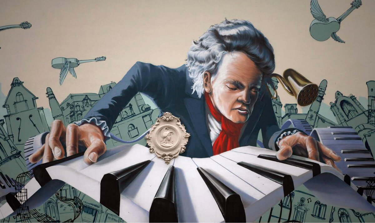 Бетховен - собака, а Хаски - рэпер. Нот всего семь? Фото: gdekartinki 