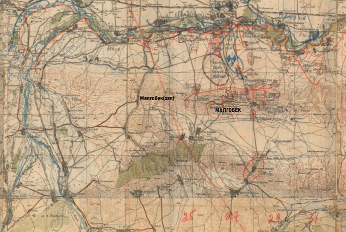Карта боевых действий на подступах к Малгобеку.
