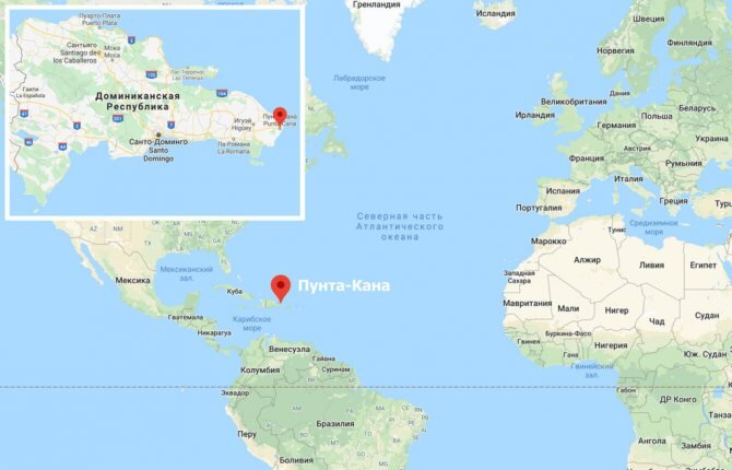 Доминиканская республика на карте мира