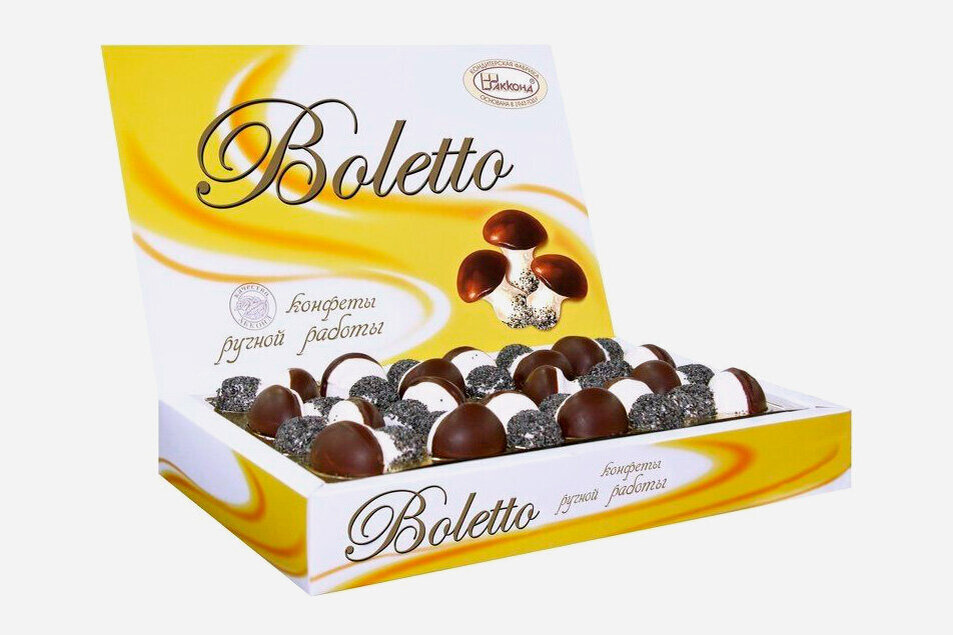 Особенно популярны наборы с конфетами в виде грибочков — Boletto. Фото: Akkond