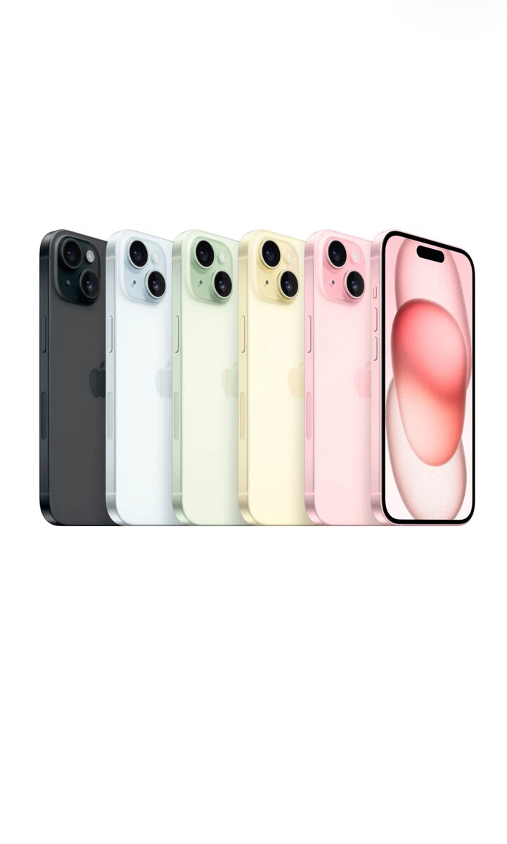 iPhone 15 и 15 Plus актуальные цвета линейки