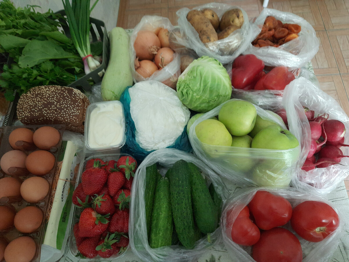 Первая закупка продуктов в Ейске в конце апреля 2024 года