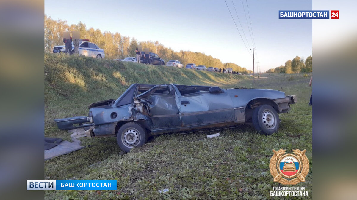    В Башкирии водитель Daewoo Nexia без прав вылетел в кювет и опрокинулся: мужчина погиб, пассажир госпитализирован