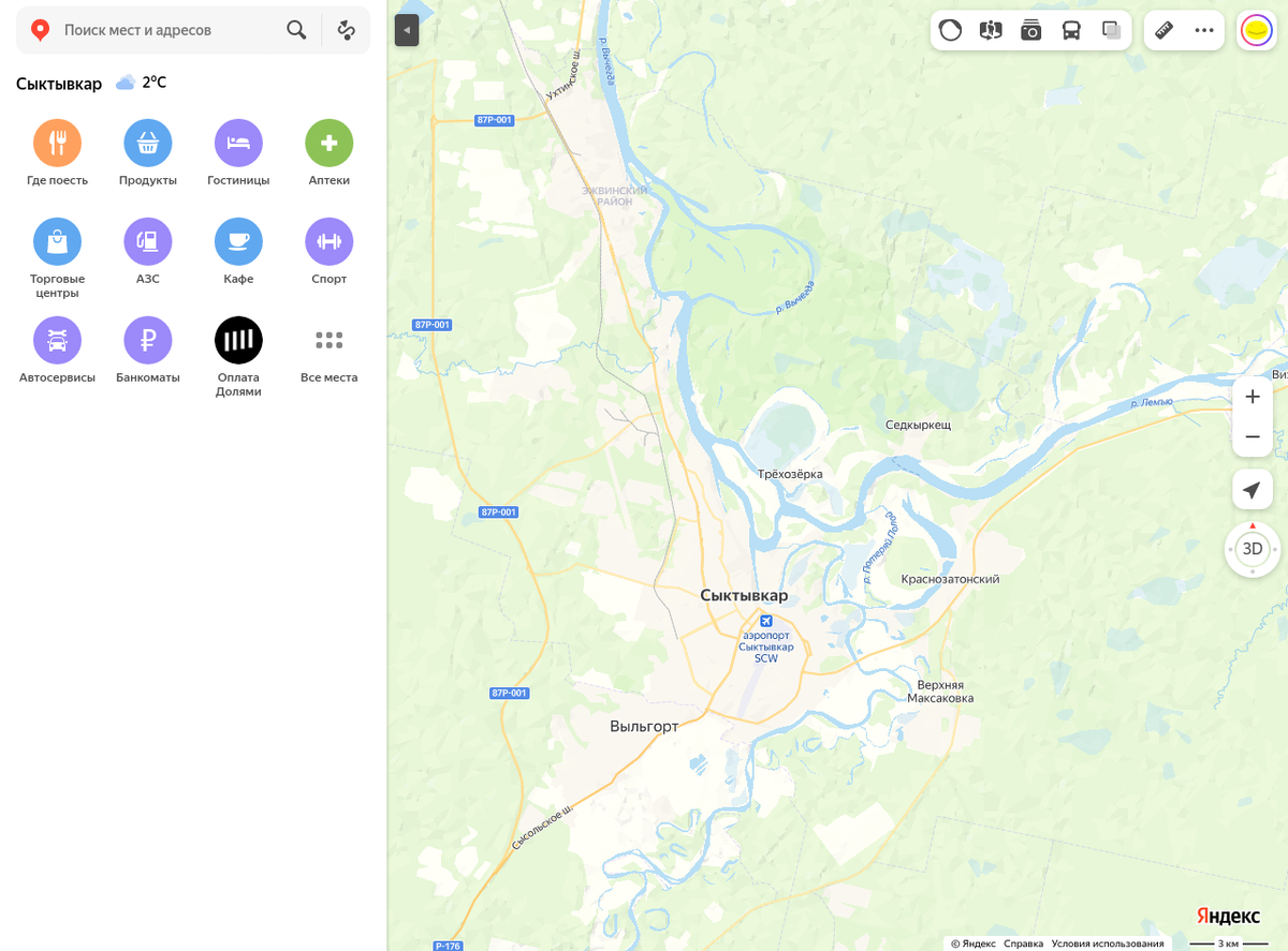 Интерфейс Яндекс карт