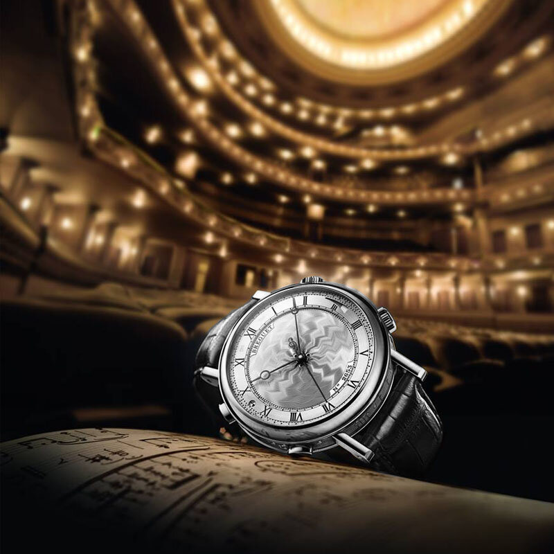 Часы Breguet La Musicale в 48 мм корпусе из белого золота с будильником и индикатором запаса времени