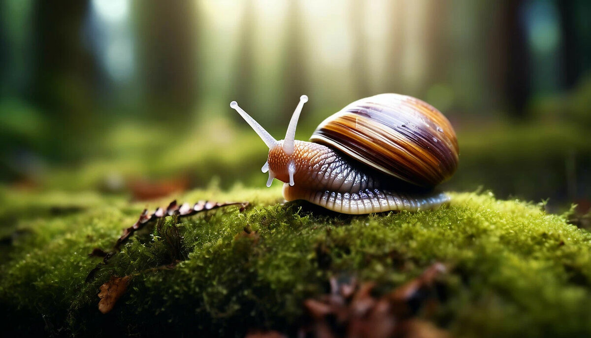 улитка в лесу