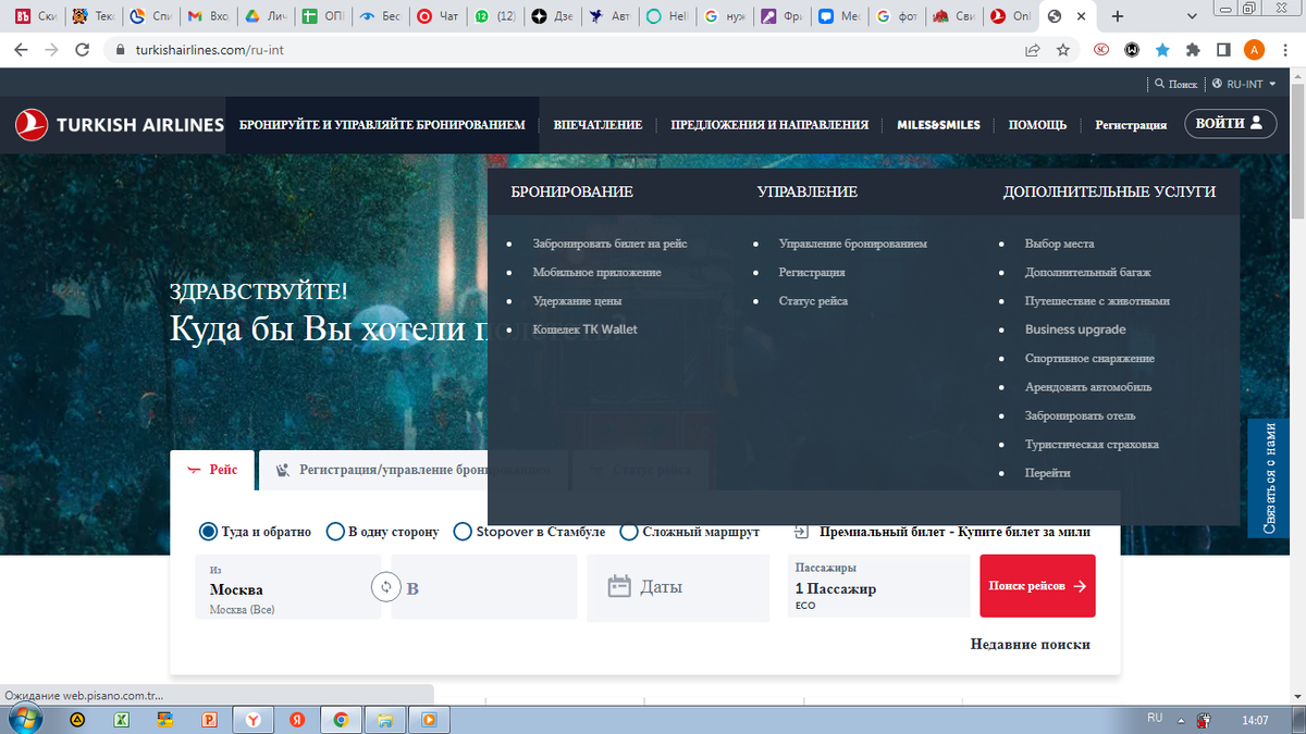 Как зарегистрироваться на рейс авиа компании Turkish airlanes? | Туры...  билеты... отели... секреты... | Дзен