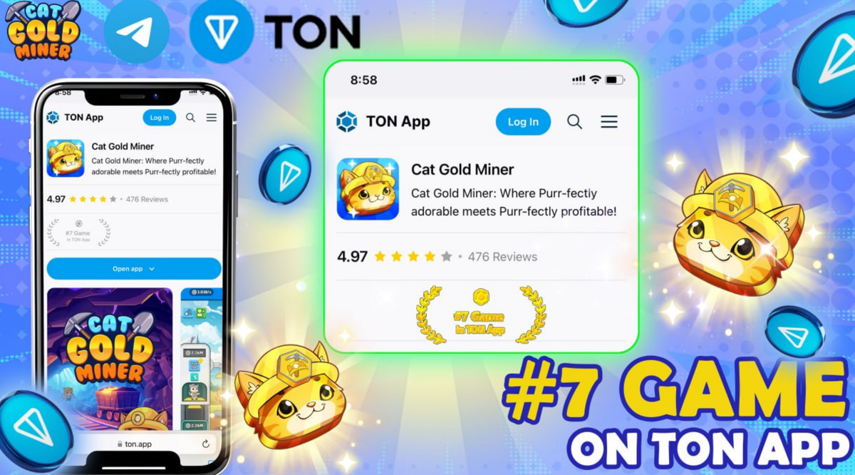 Cat Gold Miners: играем и зарабатываем токены $CATGM! Приложение в топ-7  TON APP! | IvanDementievskiy . | Дзен