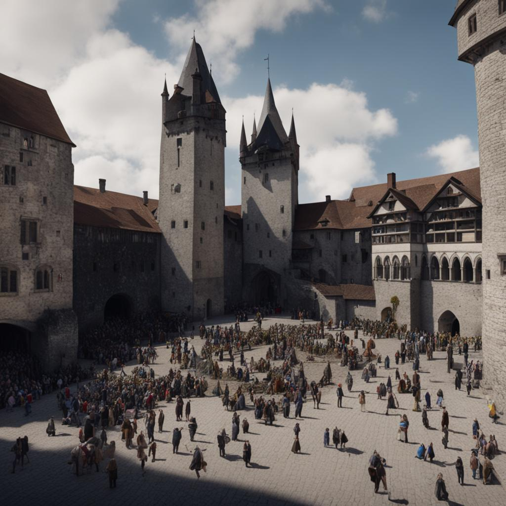 Главная площадь Финтомурра  Картинка создана мною в студии Kandinsky 3.0