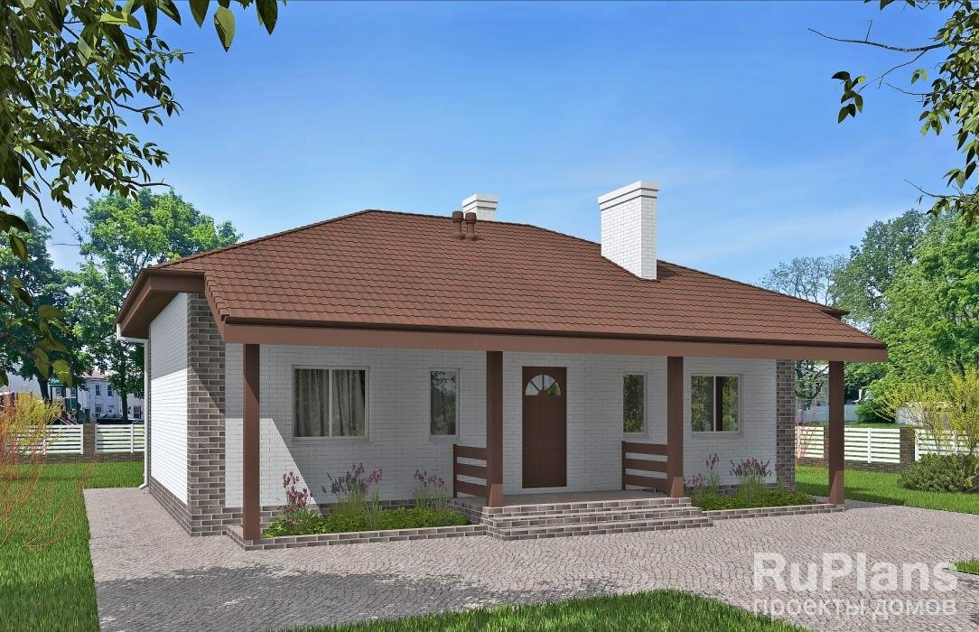 Характеристики проекта Общая площадь  80,4 кв.м
Жилая площадь  54 кв.м
Размеры дома  11,5 x 7,5 м
Высота здания  6,4 м
Количество комнат  4
Количество спален  3
Отделка  кирпич
Материал стен  пеноблок / газобетон
Фундамент  ленточный
Перекрытия  балки