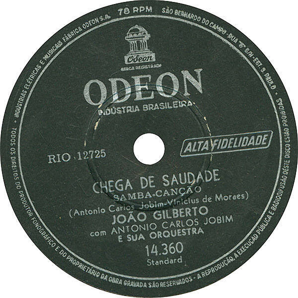 Сингл Chega de Saudade с подписью "Samba-canção"