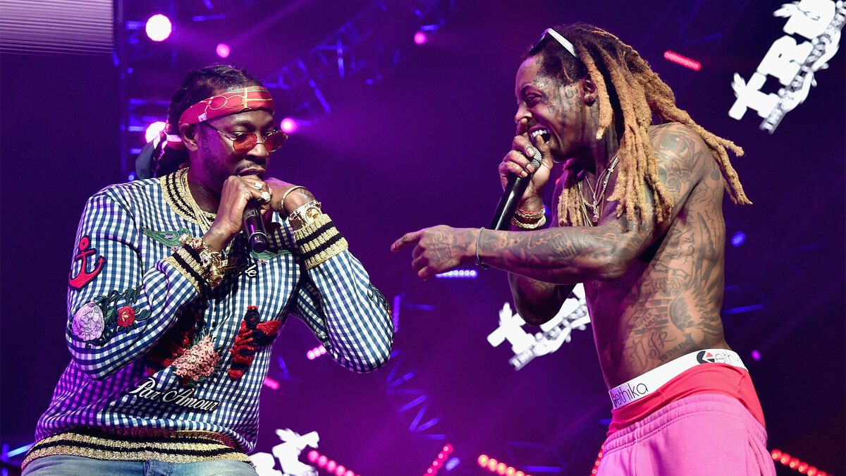 2 Chainz и Lil Wayne во время концерта в Staples Center, 25 июня 2016 года © Alberto Rodriguez/BET/Getty Images