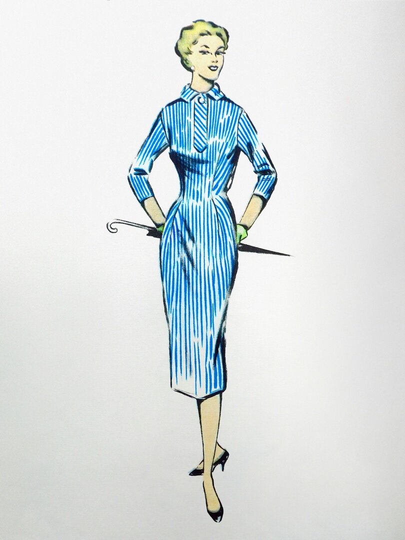 Илл.1. Художник Ю.В. Александров. Рисунок для журнала мод. 1959 год