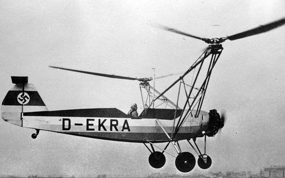 Картинка из свободных источников. Ханна Райтш пилотирует Fw 61 V2 D-EKRA, 1938 год