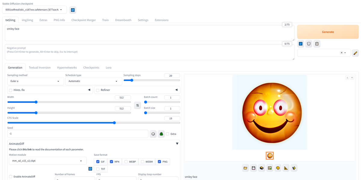 Интерфейс Stable Diffusion