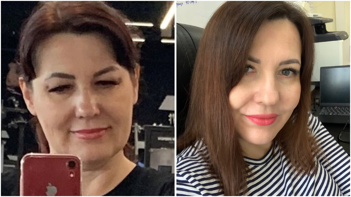 Справа я худее на 8-9 кг и старше на 6 лет