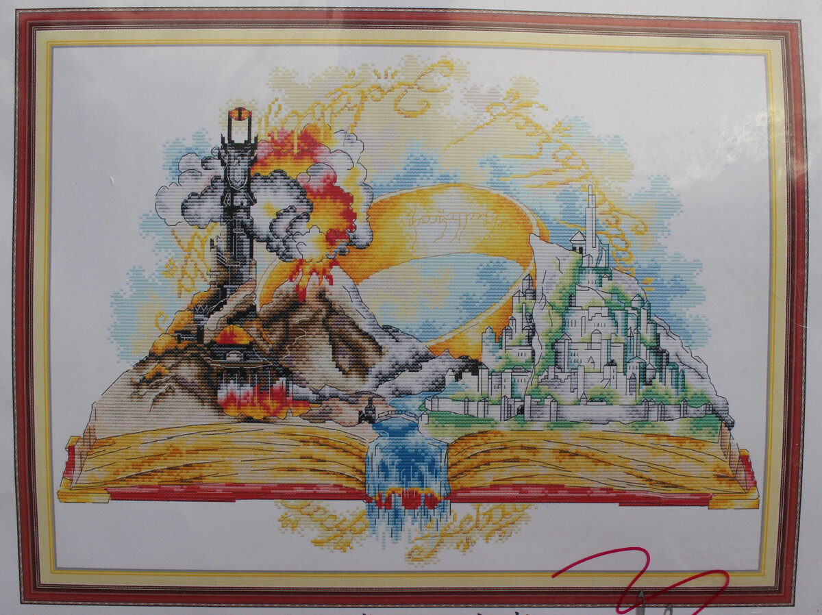 Китайский набор для вышивания крестом от "Joy Sunday. Cross Stitch", под названием "The Book of Lord of the Rings 1" (Властелин колец), артикул J606