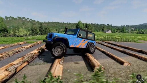 Cars VS Gravity - A broken bridge and an expensive one made of logs. BeamNG Drive