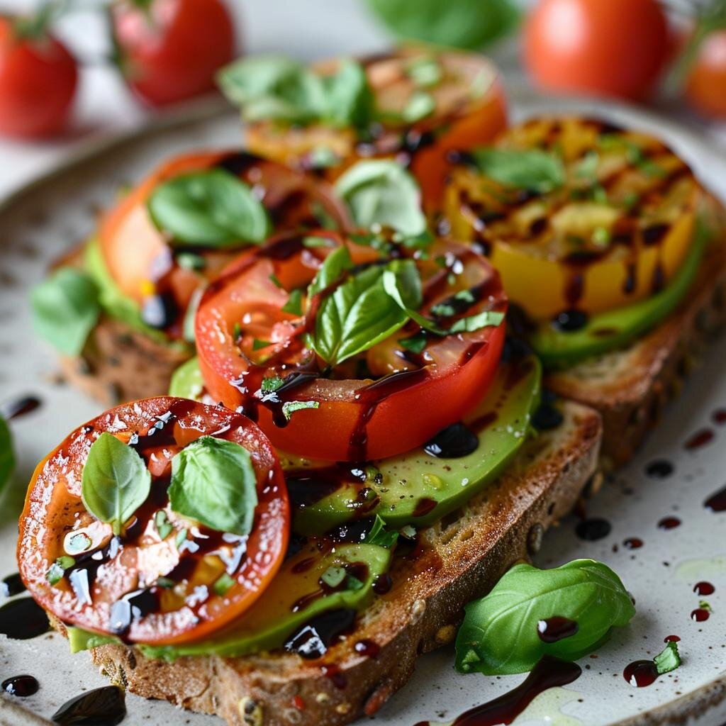 Тост с авокадо и помидорами