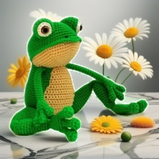 Лягушка - игрушка амигуруми