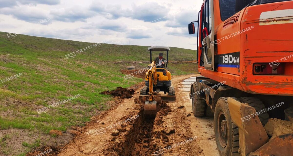 Тпаншея для укладки бетонного полотна