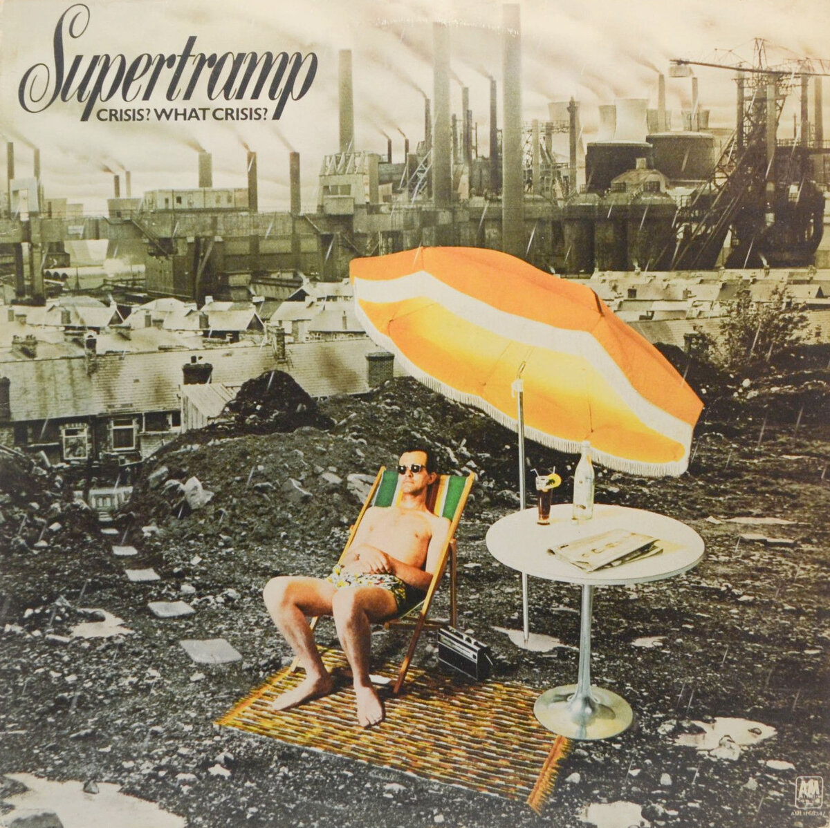 «Кризис? Какой кризис?» Обложка альбома британской группы Supertramp, выполненная в духе чёрного юмора, сохраняет актуальность спустя годы.