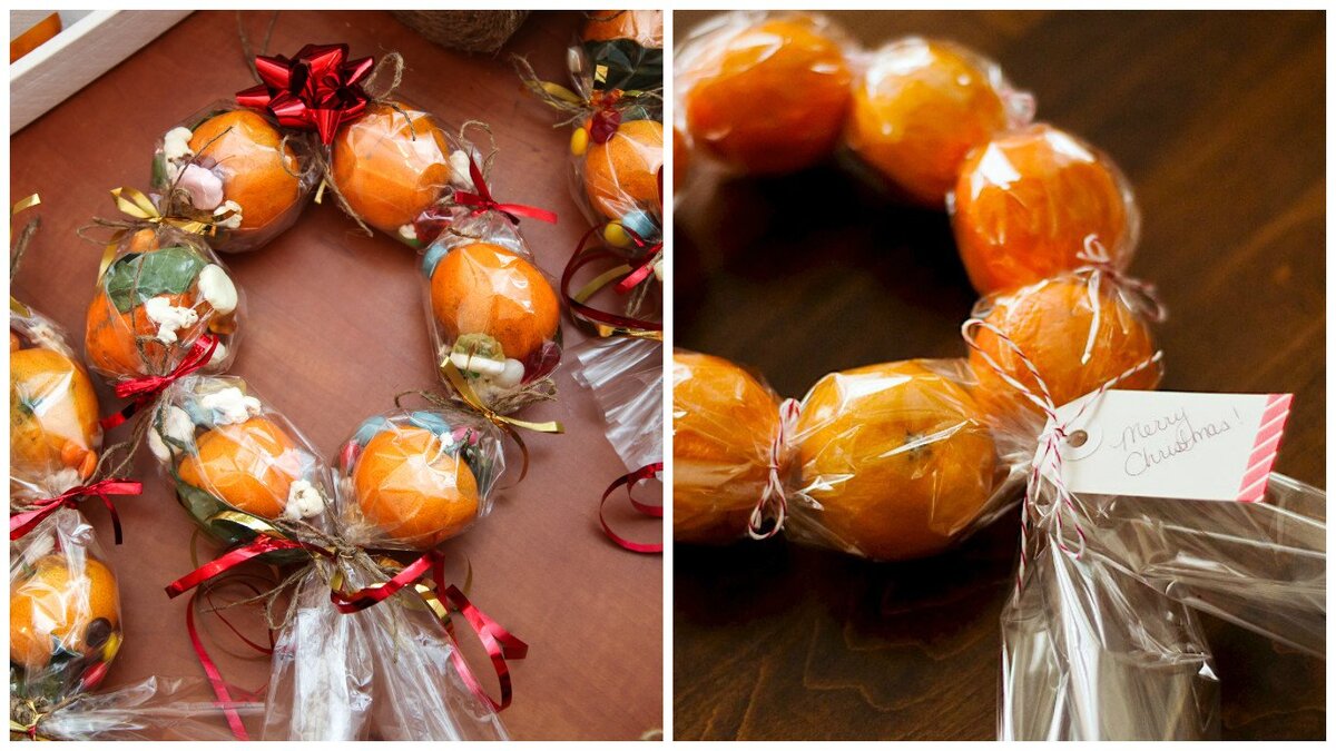 венок из мандаринов