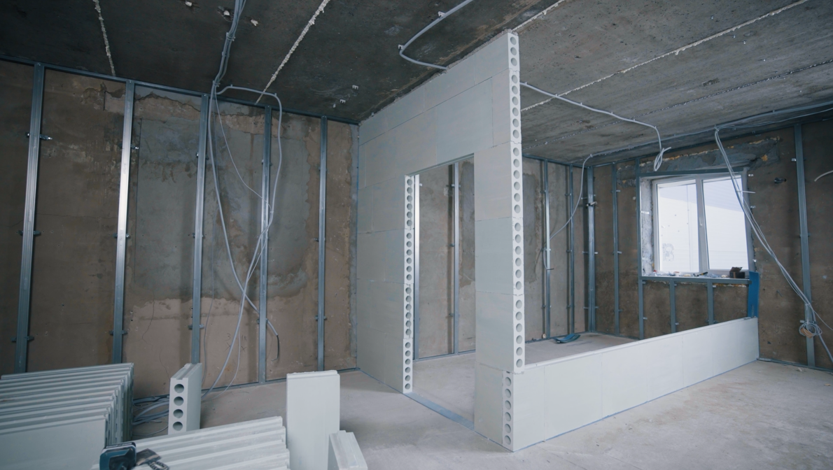 Межкомнатная перегородка из ПГУ Bonolit