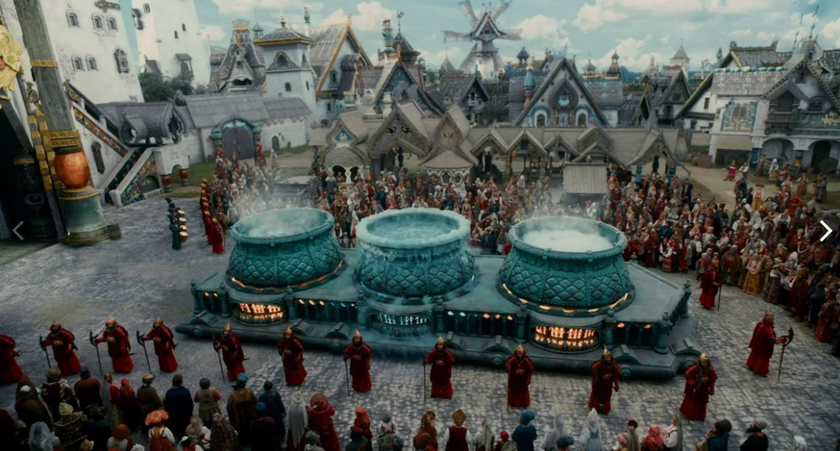 Вот они — три котла. Фото — стоп-кадр из к/ф «Конек-Горбунок» (2021)